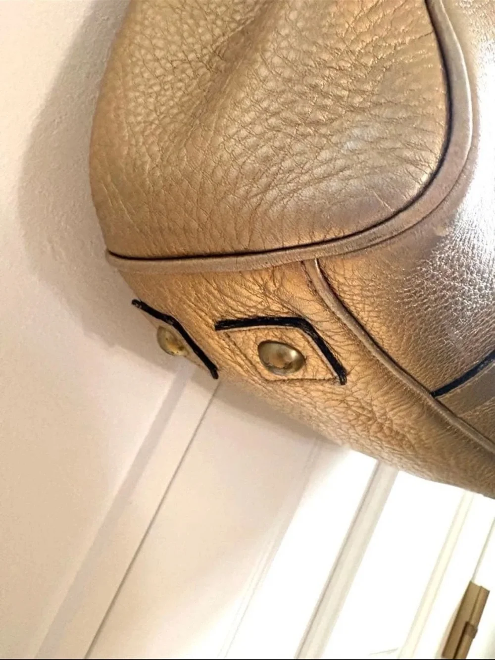 Mulberry Metallic Gold Pebbled Leather Shoulder Bag